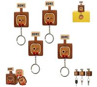 Genérico Creative Wooden Key Hooks with Funny Facial Expressions - 2026 New Cute Wooden Key Hooks, for Wall, Hallway, Door Board Entryway Key Holder Unique Home Décor (Wink,4PCS)