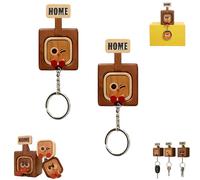 Genérico Creative Wooden Key Hooks with Funny Facial Expressions - 2026 New Cute Wooden Key Hooks, for Wall, Hallway, Door Board Entryway Key Holder Unique Home Décor (Wink,2PCS)