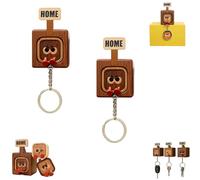 Genérico Creative Wooden Key Hooks with Funny Facial Expressions - 2026 New Cute Wooden Key Hooks, for Wall, Hallway, Door Board Entryway Key Holder Unique Home Décor (Big Eye,2PCS)