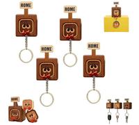 Genérico Creative Wooden Key Hooks with Funny Facial Expressions - 2026 New Cute Wooden Key Hooks, for Wall, Hallway, Door Board Entryway Key Holder Unique Home Décor (Big Eye,4PCS)