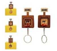 Genérico Creative Wooden Key Hooks with Funny Facial Expressions - Functional & Stylish, 2026 new Wooden Key Hooks for Wall, Door Board Entryway, Unique Home Decor & Housewarming Gif (A+C)