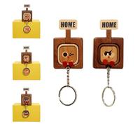 Genérico Creative Wooden Key Hooks with Funny Facial Expressions - Functional & Stylish, 2026 new Wooden Key Hooks for Wall, Door Board Entryway, Unique Home Decor & Housewarming Gif (B+C)