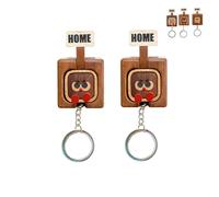 Genérico Creative Wooden Key Hooks With Funny Facial Expressions - Functional & Stylish Key, Hooks for Wall, Door Board Entryway Key Holder Unique Home DeCor (A 2PCS)