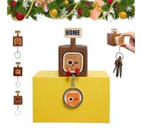 Genérico Creative Wooden Key Hooks with Funny Facial Expressions, Magnetic Wall Key Holder for Entryway and Office, Cute Home Decor Organizer with Slider for Housewarming Gift (A)