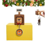 Genérico Creative Wooden Key Hooks with Funny Facial Expressions, Magnetic Wall Key Holder for Entryway and Office, Cute Home Decor Organizer with Slider for Housewarming Gift (C)
