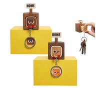 Genérico Creative Wooden Key Hooks with Funny Facial Expressions, Magnetic Wall Key Holder for Entryway and Office, Cute Home Decor Organizer with Slider for Housewarming Gift (A+B)