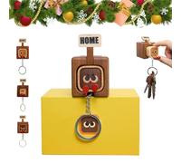Genérico Creative Wooden Key Hooks with Funny Facial Expressions, Magnetic Wall Key Holder for Entryway and Office, Cute Home Decor Organizer with Slider for Housewarming Gift (B)