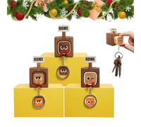 Genérico Creative Wooden Key Hooks with Funny Facial Expressions, Magnetic Wall Key Holder for Entryway and Office, Cute Home Decor Organizer with Slider for Housewarming Gift (ALL)