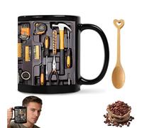 Genérico Creativity Funny Coffee Mug - 11oz Ceramic Toolbox Pattern Cup with Creative 3D Visual Effect - Funny Novelty Tool Gifts for Men Dad Husband Auto Mechanic - Microwave & Dishwasher Safe