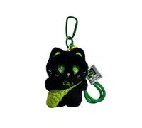 Genérico Creativo lindo gato negro de peluche llavero de juguete de dibujos animados tejido bandolera gatito coche clave anillo relleno muñeca colgante bolsa Accesorios