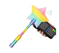 Genérico Credit Card Holder Wand - 35.6x9.5x2.5cm Printed Fun Star Design Rod, Contactless Credit Card Holder For Shopping Store Supermarket Kids Women