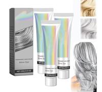 Genérico Crema Tinte Natural 2 en 1 Extracto de Esencia Plateado, Tinte de Cabello Plateado Permanente, Nutritivo y Cubrimiento de Canas, Para Diario & Cosplayer & Fiesta (3pcs)