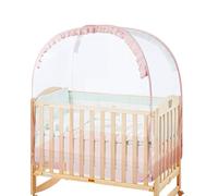 Genérico Crib Extender, Pop-Up Baby Crib Tent, 27.56x51.18x55.12 Inches Breathable, Easy Setup Bed Barrier for Preventing Climbing out, Nursery Bedroom Home School Kids, White, Gray, Pink