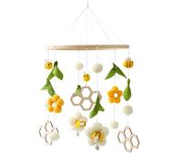 Genérico Crib Mobile For, Hangable Fun Toy - Bee Flower Themed Mobile For Sleep and Entertainment | Wooden Plush Construction with Gentle Movement, Colorful Nursery Decor