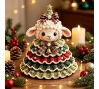 Genérico Crochet Animal Christmas Tree DIY Kit,Crochet Ornaments for Beginners and Adults,Handmade Christmas Ornament Craft Supplies with Beads, Bell, Bow, Yarn, Hook, Gifts for Craft Lovers