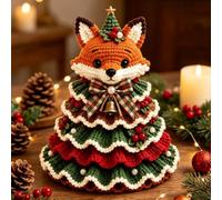 Genérico Crochet Animal Christmas Tree DIY Kit,Crochet Ornaments for Beginners and Adults,Handmade Christmas Ornament Craft Supplies with Beads, Bell, Bow, Yarn, Hook, Gifts for Craft Lovers