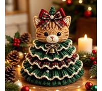 Genérico Crochet Animal Christmas Tree DIY Kit,Crochet Ornaments for Beginners and Adults,Handmade Christmas Ornament Craft Supplies with Beads, Bell, Bow, Yarn, Hook, Gifts for Craft Lovers