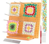 Genérico Crochet Backing Board - Handcrafted Knitting Board, Square Wooden Blocking Mat Gear | Large 9.25×9.25in Blocking Boards For Stretching Knitting Crochet Projects Crafting Home Daily Use