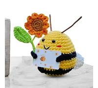 Genérico Crochet Bee - Wool 10.5x7.5Cm Sunflower Doll | Small Handmade Positive Bee Ornament, Desk Decor, Cute Toy for Kids, Adults, Teachers, Mothers | Birthday, Thanksgiving, Party Favor