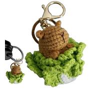 Genérico Crochet Capybara Keychain - Yarn Polyester Filling 4cm | Cartoon Animal Key Ring, Crochet Capybara Small Doll | Cute Keychain Accessory For Car Keys Backpack Handbag Decoration Use