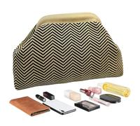 Genérico Crochet Clutch Purses, Travel Dumpling Pouch, 11.81x3.54x7.87 inches, Handwoven Texture, Zipper Closure, Stylish Companion, Lightweight Summer Evening Bag for Weddings Vacations Parties