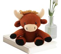 Genérico Crochet Cow Plush - Handmade Amigurumi Toy for Kids Gift and Home Decor | Soft Cotton Yarn with Stuffed Filling, Cute Animal Design for Nursery Decoration Playtime Companion Display