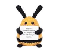 Genérico Crochet de Abeja Positivo | Apoyo Emocional Dollmed Bee Doll | Pequeña muñeca de Abejas de Crochet para Mesa, estantería, habitación para niños