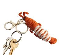 Generico Crochet Doll Pendant | Cartoon Hand-Woven Shrimp Doll | Soft & Cute Knitted Keychain for Car Keys, Bags, Backpacks, Mobile Phones | Handmade Plush Shrimp Pendant, Adorable Bag Charm