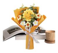 Genérico Crochet Flower Bouquet - Home Artificial Flower, Home Decor with Handmade Design, Crochet Flowers, Floral Arrangement, Table Decor for Wedding Brides Mothers Wives Girlfriends Holiday