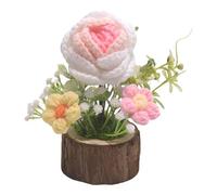 Genérico Crochet Flower Plant, Potted Crochet Flowers, Floral Decoration Handmade Cozy Accent Housewarming Presents Lightweight Design, Artificial Flower for Home, 1.97x1.97x2.76inches