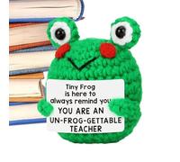 Genérico Crochet Frog - Fiber Cotton, Hand-Woven Positive Frog Plush | Soft Toy, Handmade Comfort Frogs for Home Decor, Gifting, Stress Relief, Kids, Adolescentes, Adults, Bedroom, Office