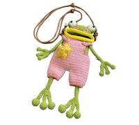Genérico Crochet Frog Purse 39x15cm, Cute Cartoon Cell Phone Pouch, Women Sling Wallet for Travel, Teen Girls, Hiking, Gym, Running, Summer, Passport, College