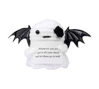 Genérico Crochet Ghost Toy, Funny Knit Plush, Inspirational Emotion Doll, Soft Handmade Design Motivational Message Decor Ideal for Desk, Offices, Dorm, 5.12x2.56 Inches