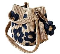 Genérico Crochet Handbags for Women Boho Crochet Handmade Flower Pouch