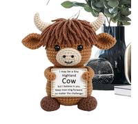 Genérico Crochet Highland Cow - Positive | Desk Plush Doll
