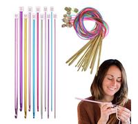 Genérico Crochet Hook Set, Tunisian Knitting Needles, Afghan Long Hooks, 23 Piece Colorful Crochet Needle Kit for Yarn Craft Knitting Weaving Diy Handmade Projects Beginners Experts Tools