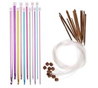 Genérico Crochet Hook Set, Tunisian Knitting Needles, Afghan Long Hooks, 23 Piece Colorful Crochet Needle Kit for Yarn Craft Knitting Weaving Diy Handmade Projects Beginners Experts Tools