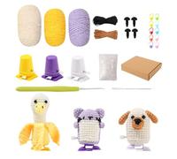 Genérico Crochet Kit, Animal Beginner Set, Compact Craft Toy, 3.74x2.17.2.17 Inches Easy Knitting Crochet Pack with Video Guide, Fun Educational Project for Kids, Adults and Learning at Home