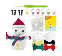 Genérico Crochet Kits - Christmas Snowman Craft Supplies with Yarn | Hook Pre Started Set, DIY Holiday Crochet Kit for Women, Men, Home Relaxation or Fun Projects, 4.527x3.149in