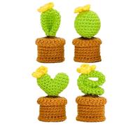 Genérico Crochet Plants - 4 Pieces Soft Handmade Love | Cute Faux Plants Crochet Decor with Creative Design, Decorative Ornament with Style, Home Accessory for Bedroom Living Room Kitchen Office