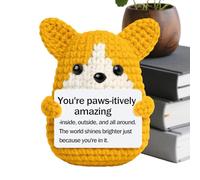 Genérico Crochet Positive Animals | Inspirational Desk Decor Puppy Doll - Mini Crochet Animals,for Mom Dad Pet Lover Women Sister Coworkers Daughter Son Friends