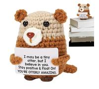 Genérico Crochet Positive Animals - Nurtures Self-Confidence Inspirational Animal with Positive Card,Table Ornament,Artisanal Detailing Cheer Up Knitted Doll, Home Office Decoration For Women, Men