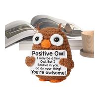 Generico Crochet Positive Animals - Wool Thread 2.76x2.36 Inches | Motivational Handmade Owl Doll, Doll Support With Inspirational Words | Home Company Cars