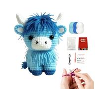Genérico Crochet Set - Eight Inch Cow Doll, Beginner Friendly Craft, Handcrafted Amigurumi Project, Creative Hobby Material, DIY Animal Accessory, Complete Starter Supply 8 Inch Farm Theme Design