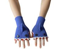 Genérico Crochet Shark Fingerless Gloves, Cute Shark Design Women Knit Thermal Warm Glove, Cute Vintage Design Thermal Warm (Blue)