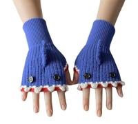 Genérico Crochet Shark Fingerless Gloves, Cute Shark Design Women Knit Thermal Warm Glove, Vintage Design Thermal Warm for Hiking (Blue)