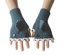 Genérico Crochet Shark Fingerless Gloves, Cute Shark Design Women Knit Thermal Warm Glove, Vintage Design Thermal Warm for Hiking (Green)