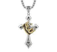 Genérico Cross Necklace, Religious Stainless Steel Chain with Elegant Pendant, Fashion Jewelry for Adults, Men, Women, Church, Daily Wear, Travel, Party, Home