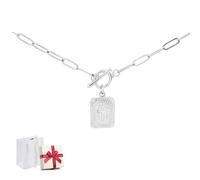 Genérico Cross Pendant Paperclip Chain Necklace,Unisex Chunky Paperclip Cross Chain,Waterproof and Sweat-Resistant Dainty Charm Necklace