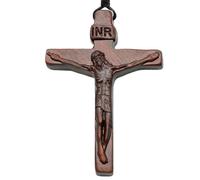 Genérico Cross Pendant - Sandalwood, 2.4 Inches Jesus Cross Necklace, Crucifix Necklace, Religious Jewelry, Lightweight | Handcrafted Spiritual Pendant, Christian Symbol Necklaces For Men, Women, Use